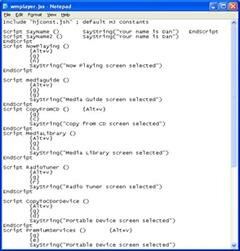 Image of Sample JAWS script Generated by AudioMORPH